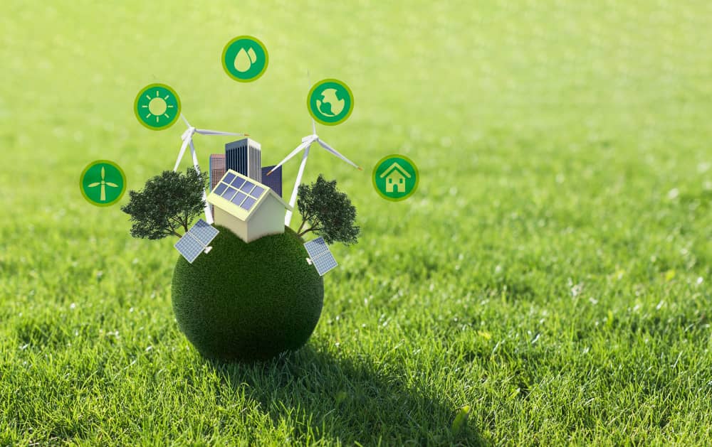 Solaranlagen und Windkraftanlagen zur Nutzung erneuerbarer Energien