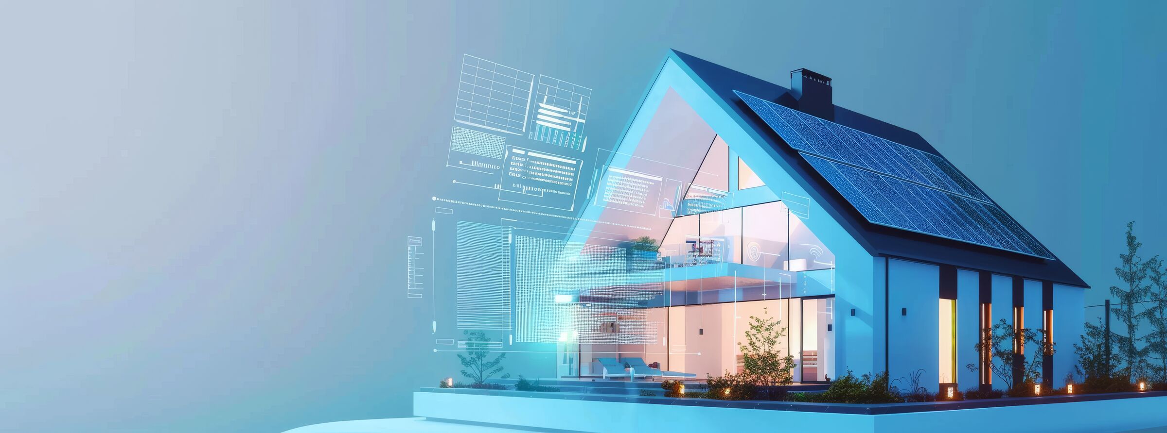Futuristisches Haus mit Solaranlagen
