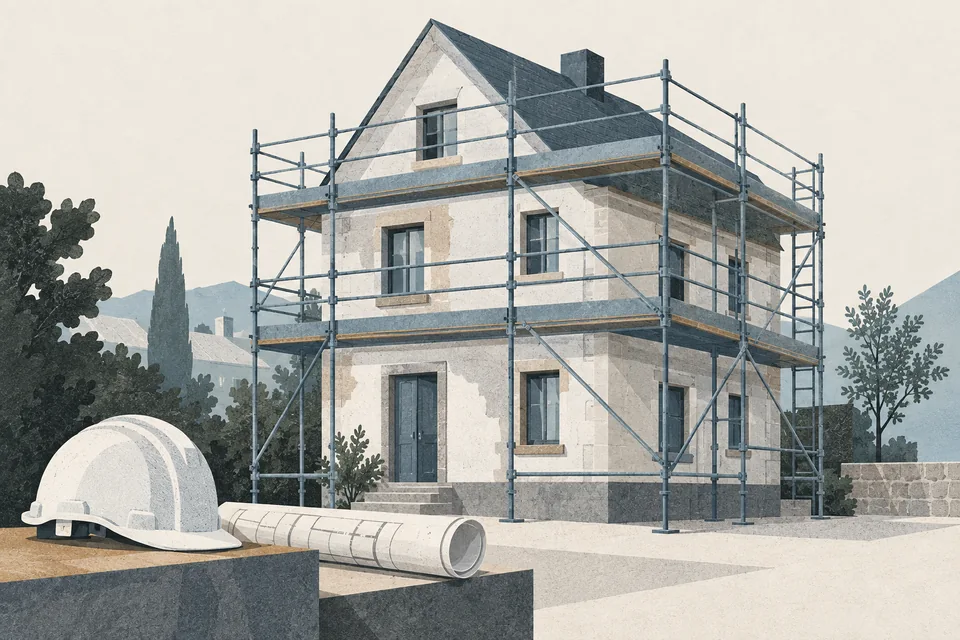 Illustration: Gerüstbau: Sicherheit und Planung für Ihre Baustelle