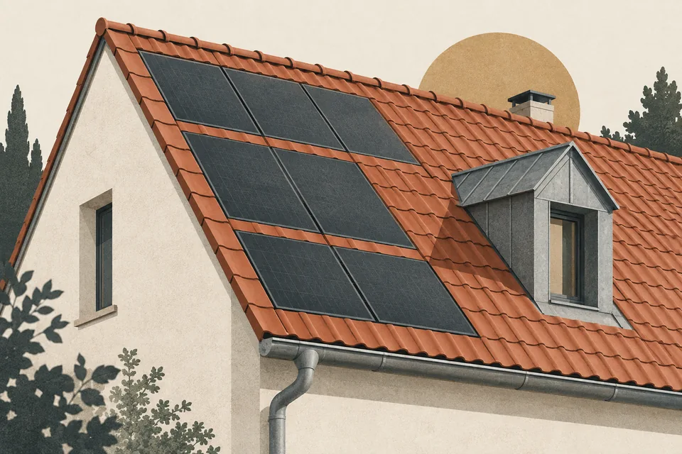 Illustration: Solarintegration im Dach 2025: Photovoltaik-Dachsysteme der neuen Generation