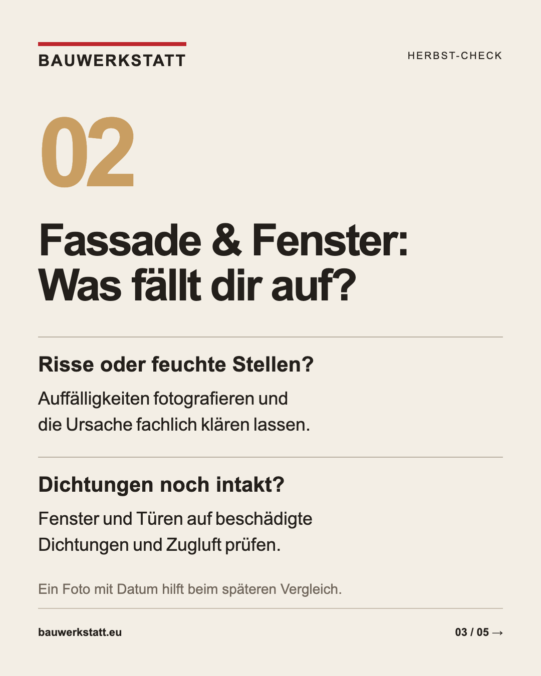 Herbsttipp: Fassade und Fenster prüfen